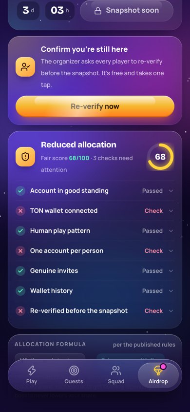Re-verification prompt and reduced allocation